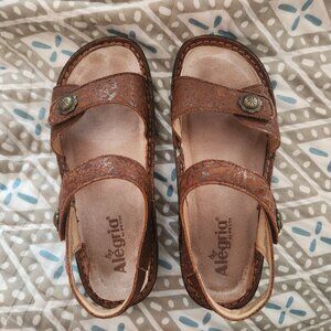 Alegria Size 38 Brown Leather Sandals
